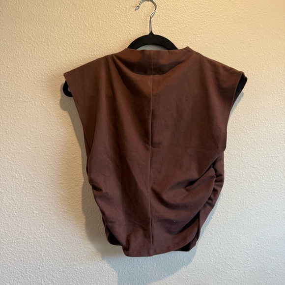 REFORMATION Lindy ruched crop top | Cafe Brown | Large - Picture 5 of 6